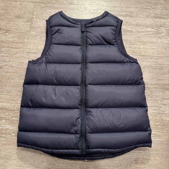 Uniqlo Vest Boys Small Blue Quilted Goose Down Ultra light Puffer Full‎ Zip - Picture 1 of 7